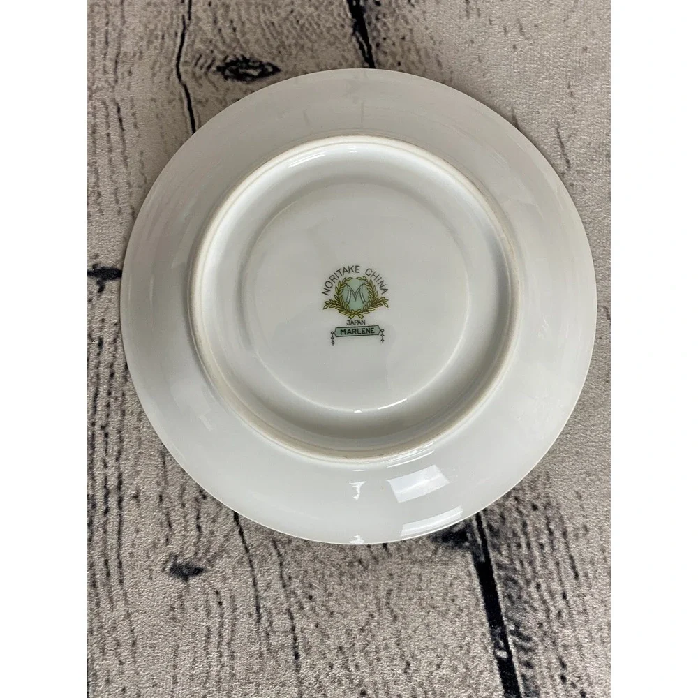 Noritake Marlene Green Trim Floral Sprays Saucer